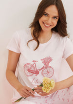 Pigiama donna Enrico Coveri ep5177 cotone 100% rigato bicicletta