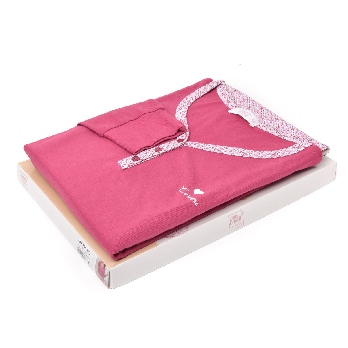Pigiama donna Enrico Coveri ep5186 cotone 100% fuxia ciclamino