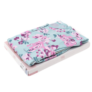 Pigiama donna Enrico Coveri ep5192 aperto cotone 100% acqua marina fiori