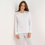 Pigiama donna Enrico Coveri ep5198 cotone bianco grigio con pois