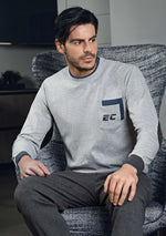 Pigiama uomo sportivo Enrico Coveri ep6067 grigio caldo cotone