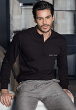 Pigiama uomo Enrico Coveri ep6077 invernale nero caldo cotone