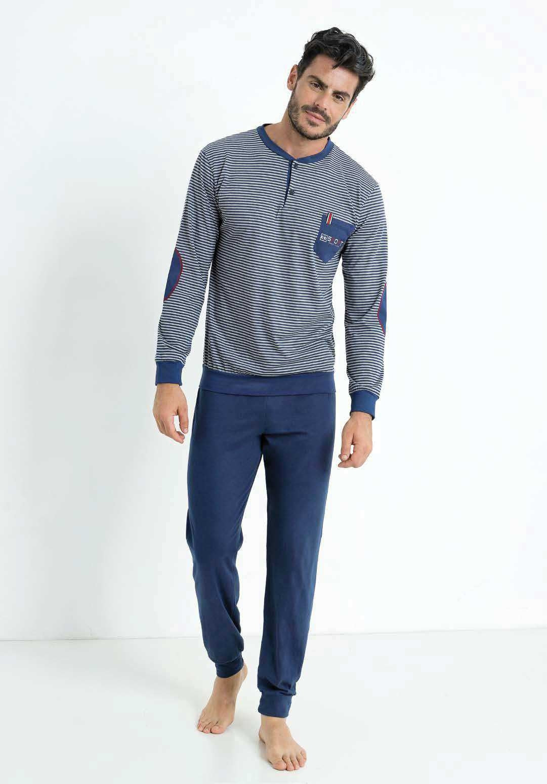 Pigiama uomo Enrico Coveri EP8095 jeans cotone 