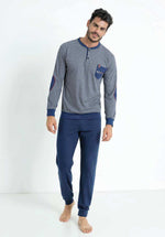 Pigiama uomo Enrico Coveri EP8095 jeans cotone 