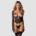 Guanti lunghi sexy con lacci regolabili Obsessive Euphori