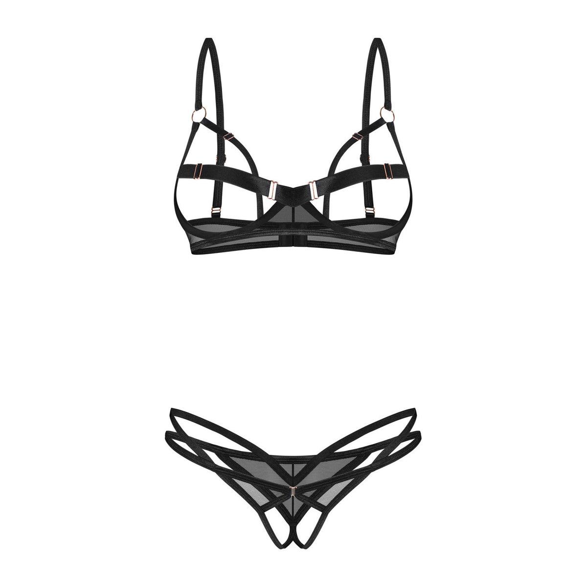 Set intimo sexy con ferretto e perizoma cavallo aperto Obsessive Euridia 