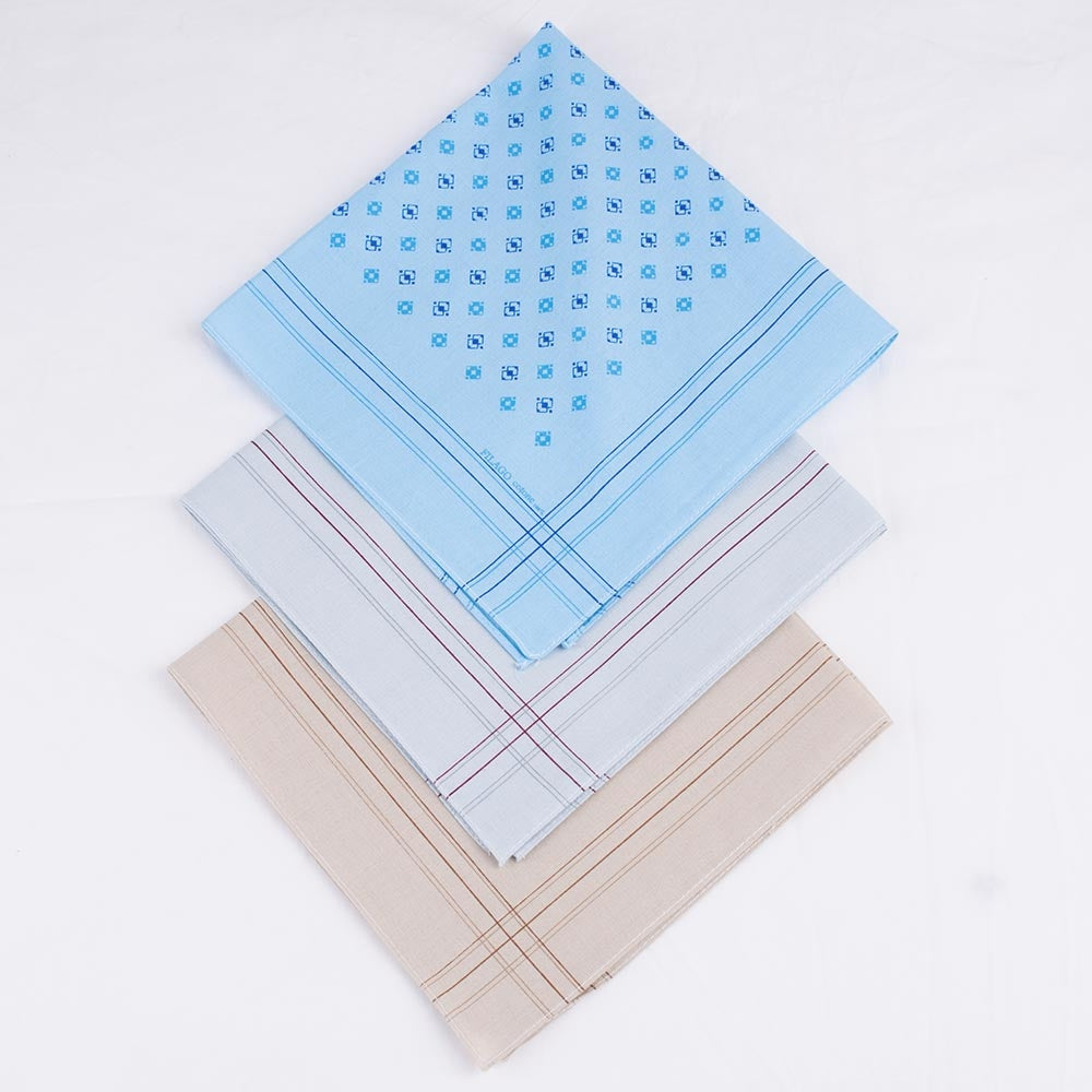 Set di 12 fazzoletti da naso a fantasia 100% cotone