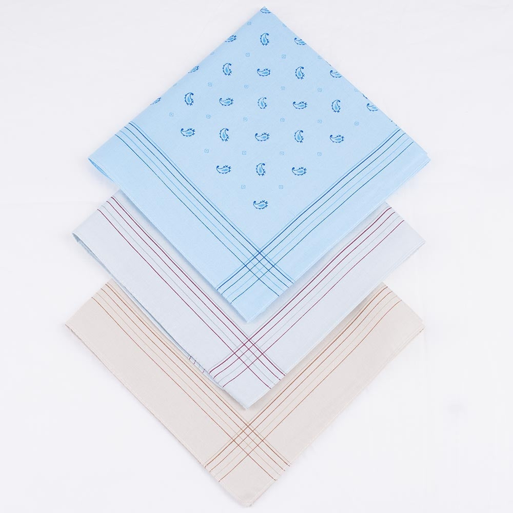 Set da 12 fazzoletti pastello fantasia in 100% cotone 39 x 39 cm