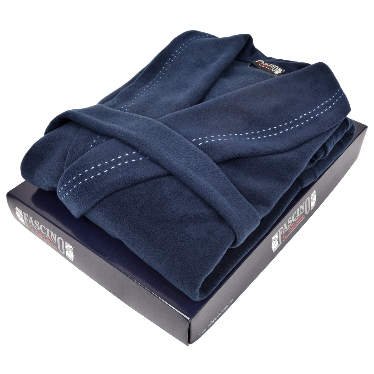 Giacca da camera uomo in pile Fascino 7118 blu