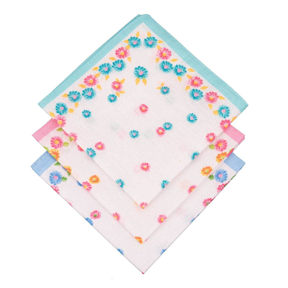 Set di 6 fazzoletti donna da naso fantasia floreale in 100% cotone 