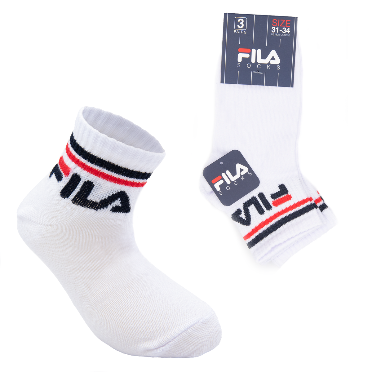 Calzini corti bimbo bimba Fila Quarter F8338 3 pezzi