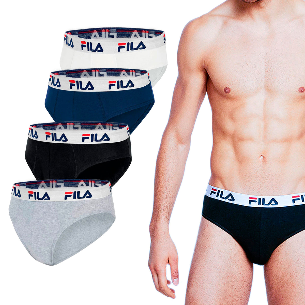 Slip uomo Fila Fu5015/2 con elastico logato 2 pezzi