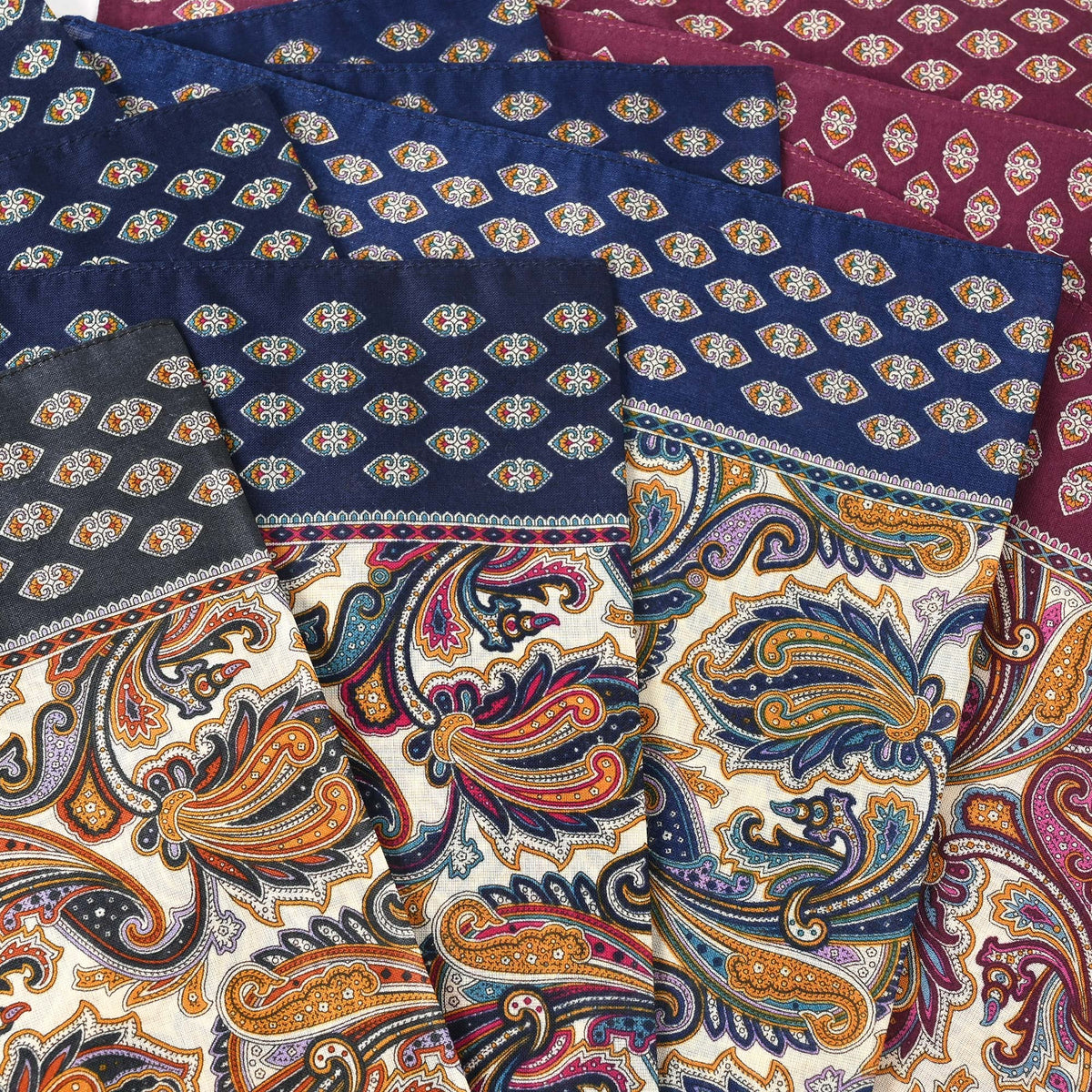 Fazzoletti in cotone Paisley Made in Italy Filotex 12 pz