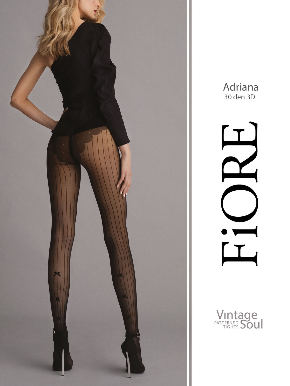 Sexy collant Fiore Adriana 30 den nero a righe