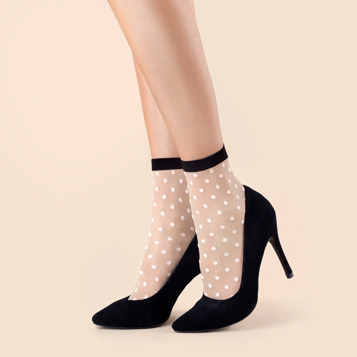 Calzini donna Fiore Bubble Gum 20 den a pois
