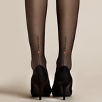 Collant Fiore I Feel You 20 den con scritta nero