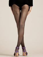 Collant Fiore Bisou 20 den con scritta Bisou nero