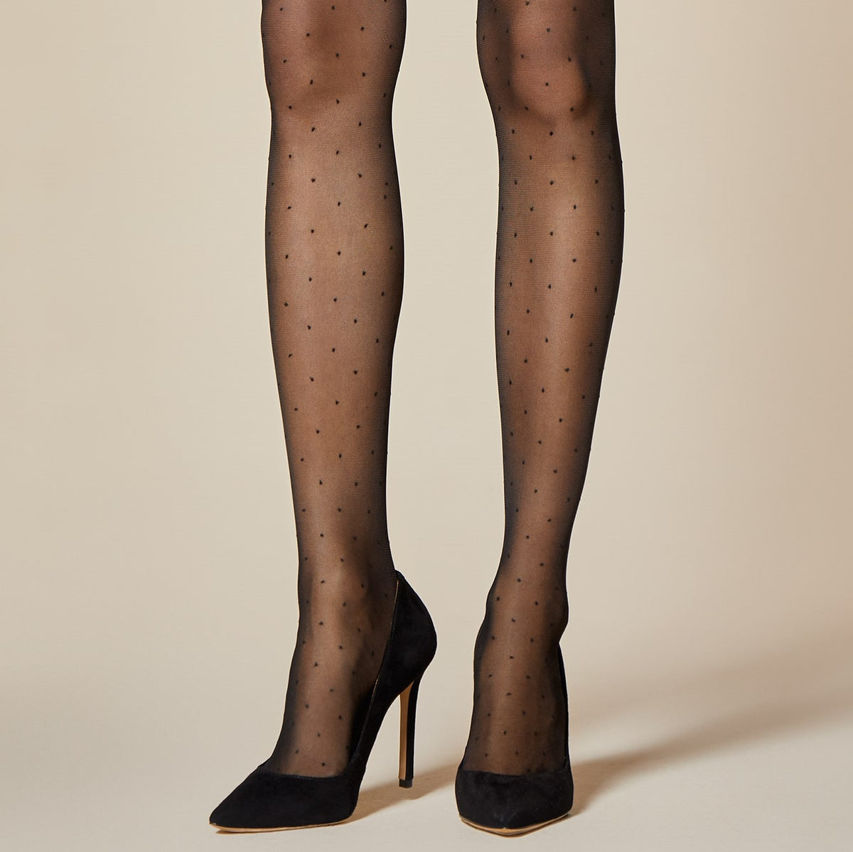 Collant donna Fiore Eve 8 den nero a puntini