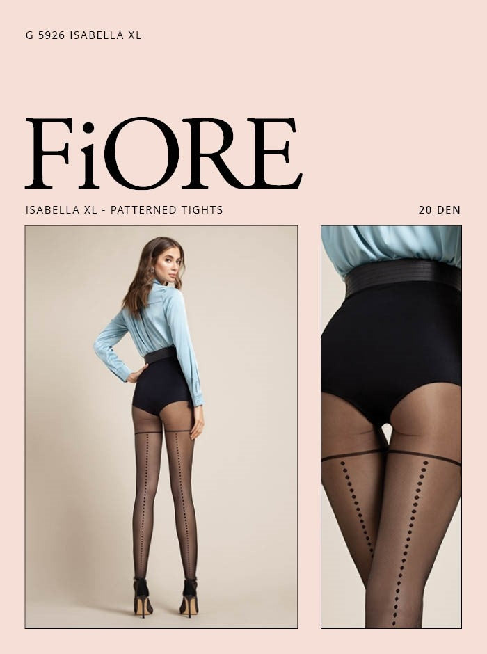 Collant Fiore Isabella 20 den fantasia riga posteriore nero