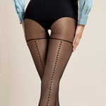 Collant Fiore Isabella 20 den fantasia riga posteriore nero