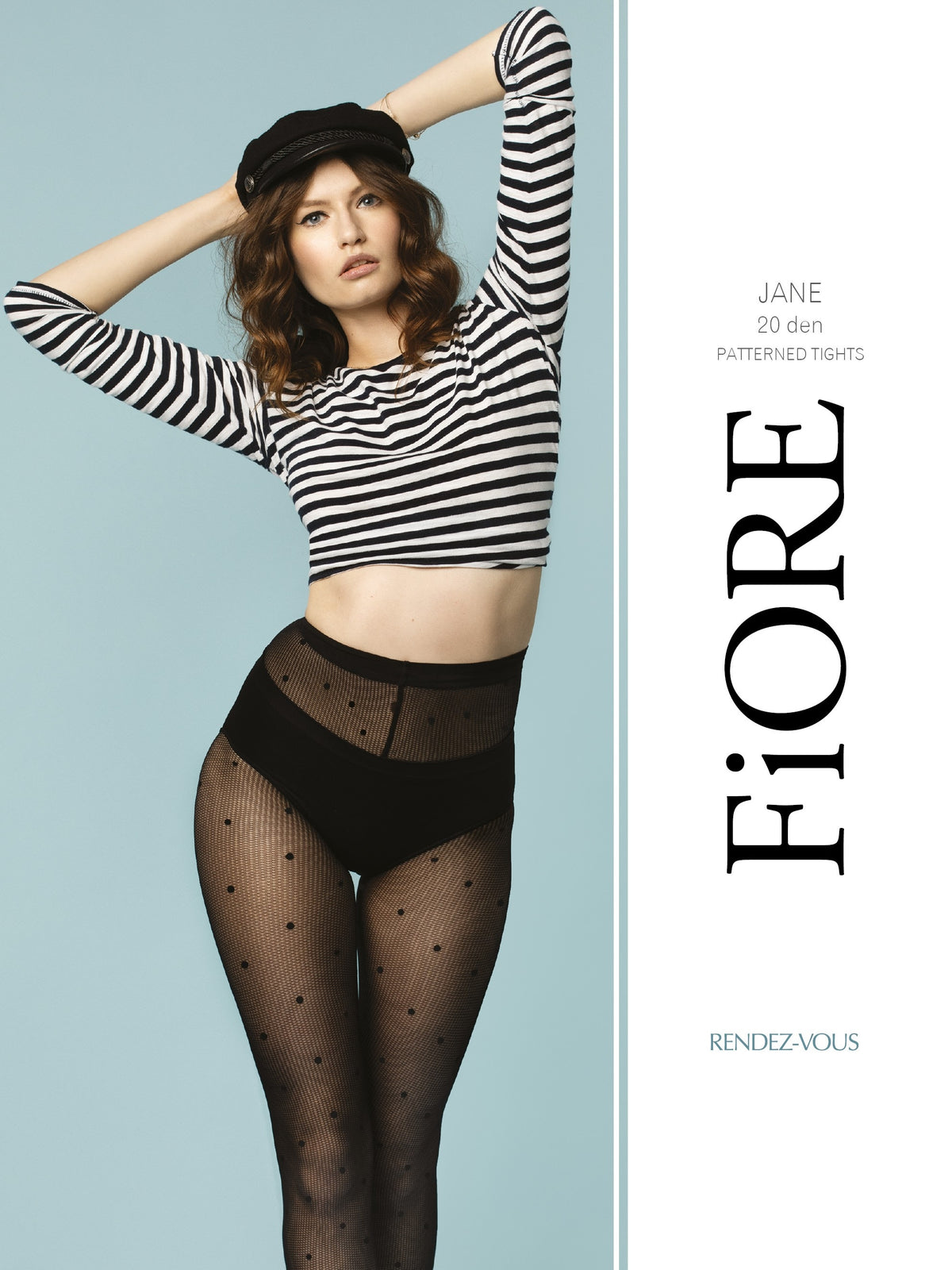 Collant Fiore Jane 20 den nero fantasia a pois