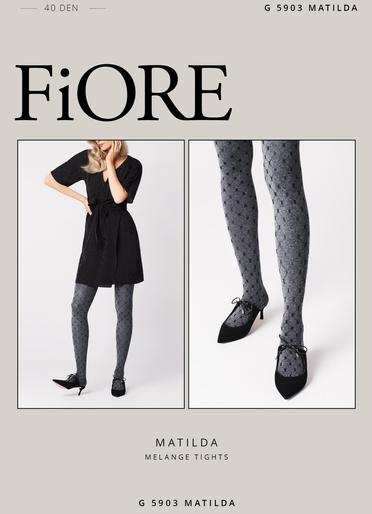 Collant donna Fiore Matilda 40 den grigio melange