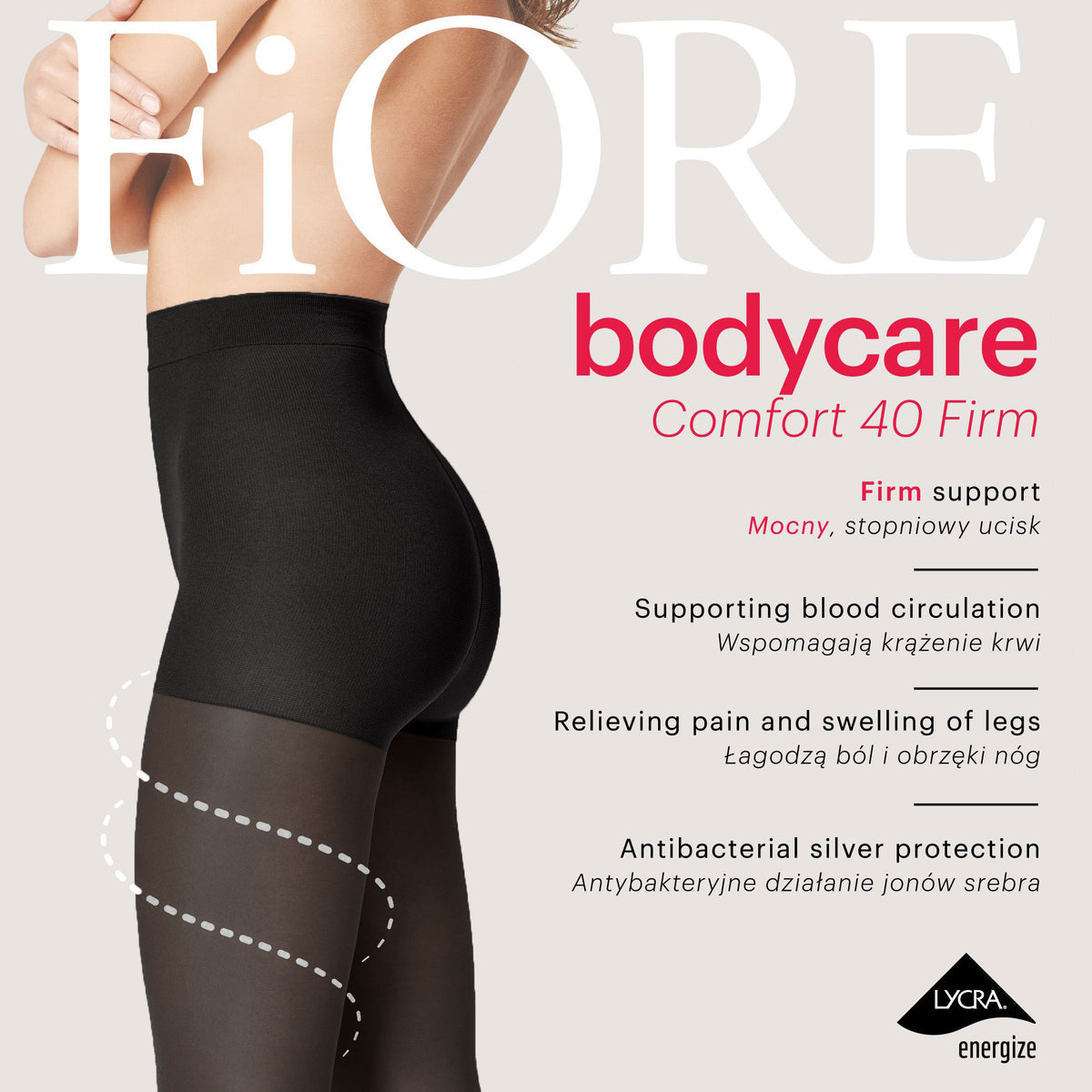 Collant riposanti compressione graduata gambe affaticate 40 den Fiore
