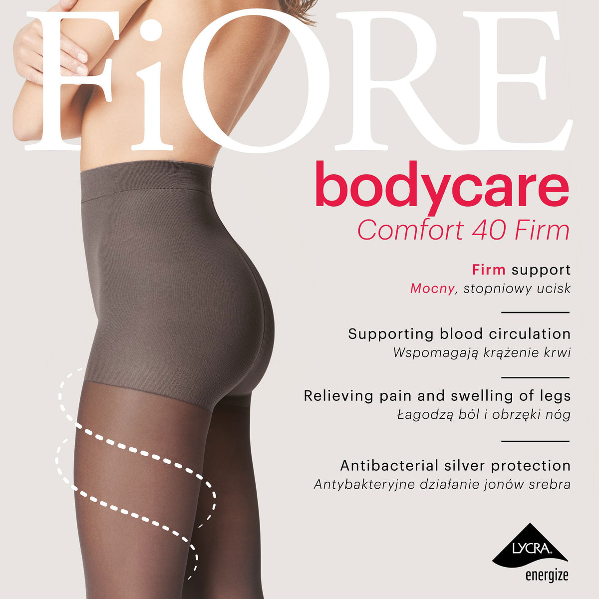 Collant riposanti compressione graduata gambe affaticate 40 den Fiore