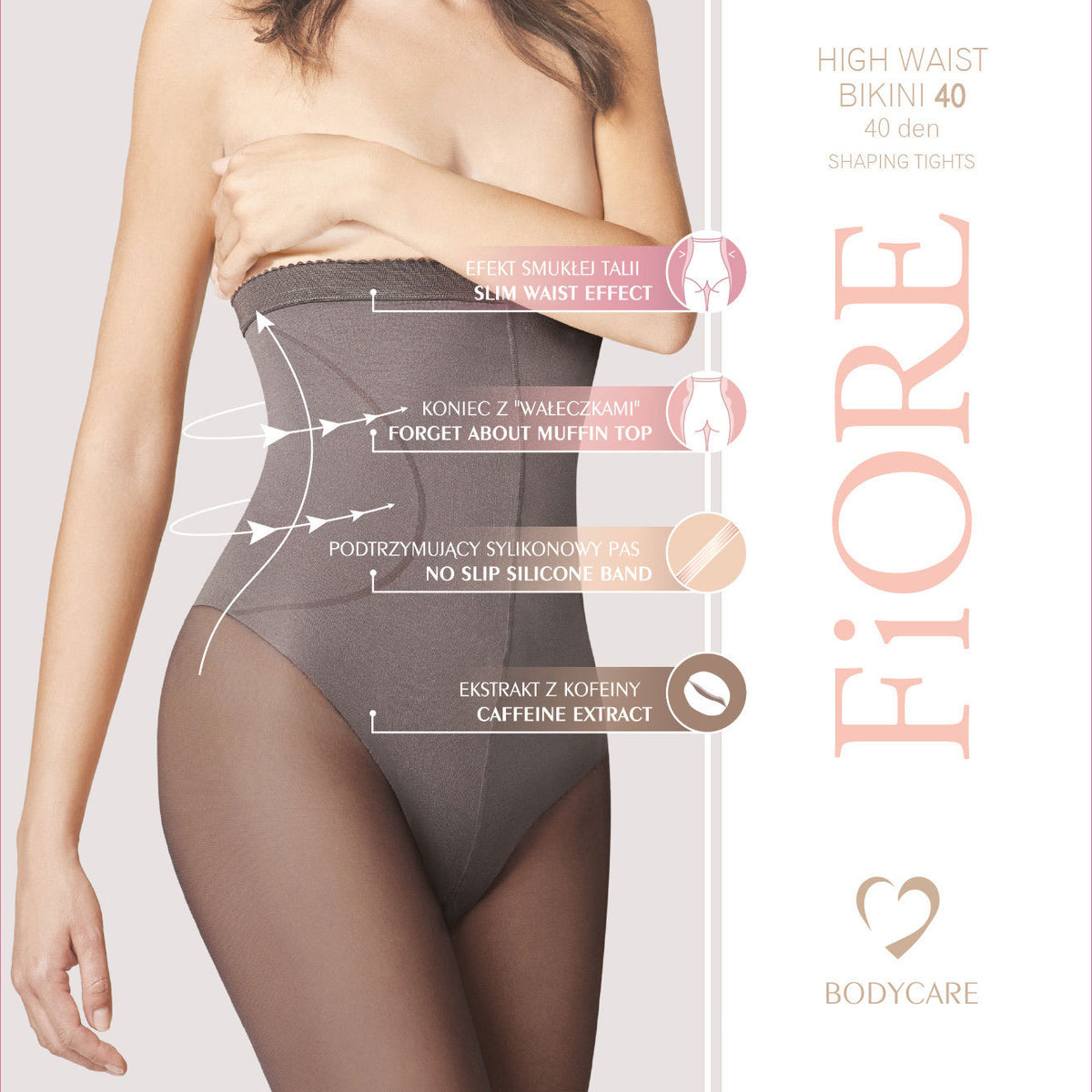 Collant snellente vita alta shaping modellante vita pancia 40 den Fiore