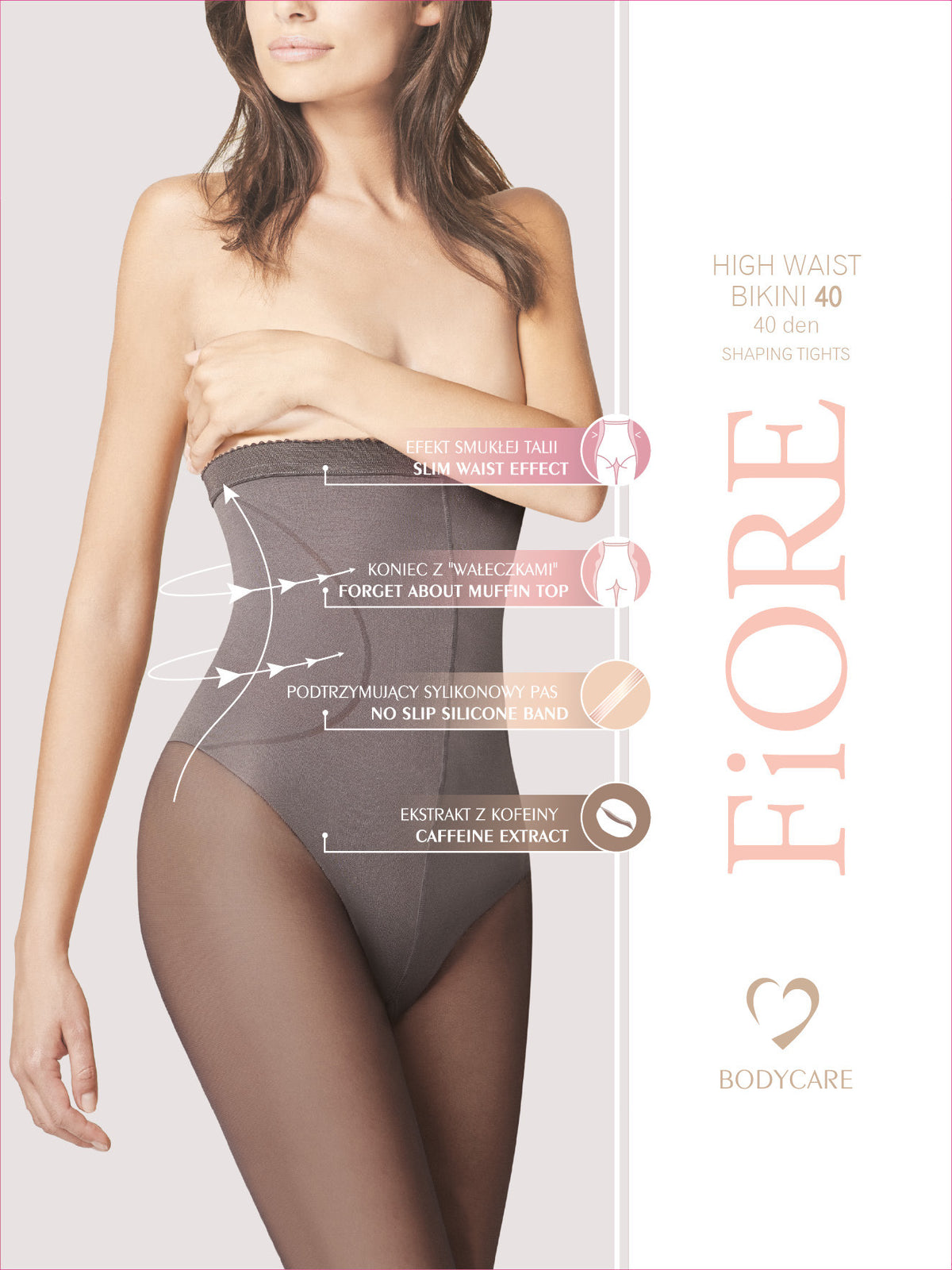 Collant snellente vita alta shaping modellante vita pancia 40 den Fiore