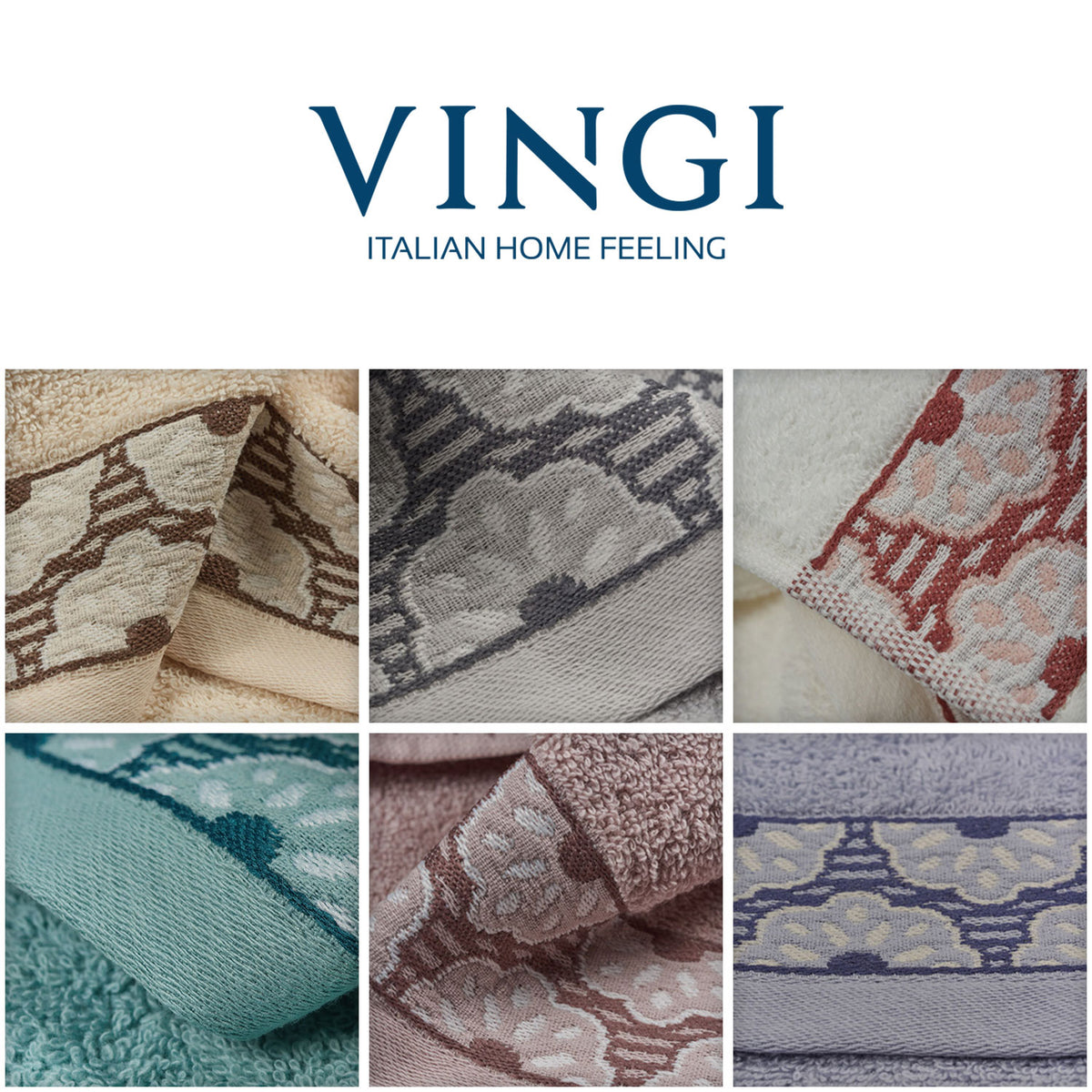 Vingi set asciugamani viso + ospite cotone Fiorella 