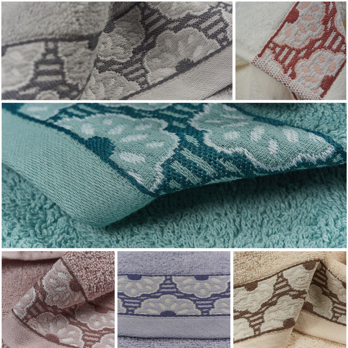 Vingi set asciugamani viso + ospite cotone Fiorella 
