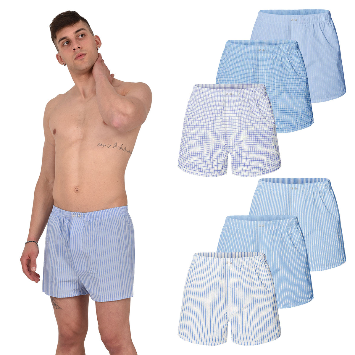 Boxer uomo Vela Firenze in 100% cotone set x6