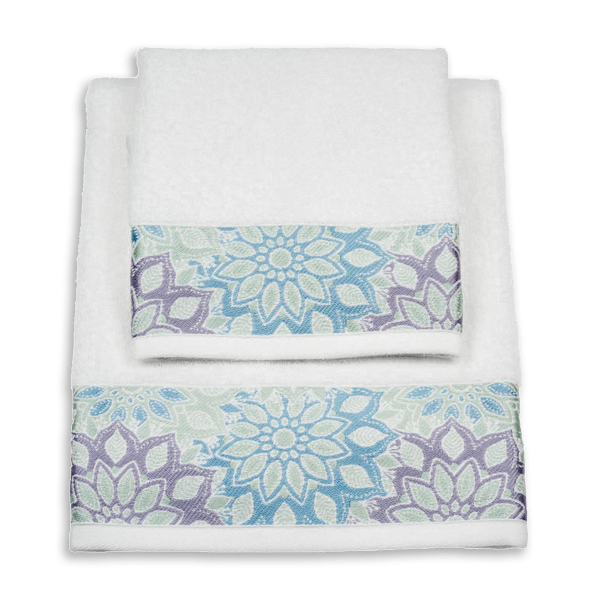 Vingi set asciugamani viso + ospite cotone Flowers 
