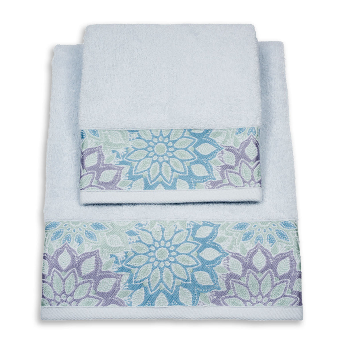 Vingi set asciugamani viso + ospite cotone Flowers 