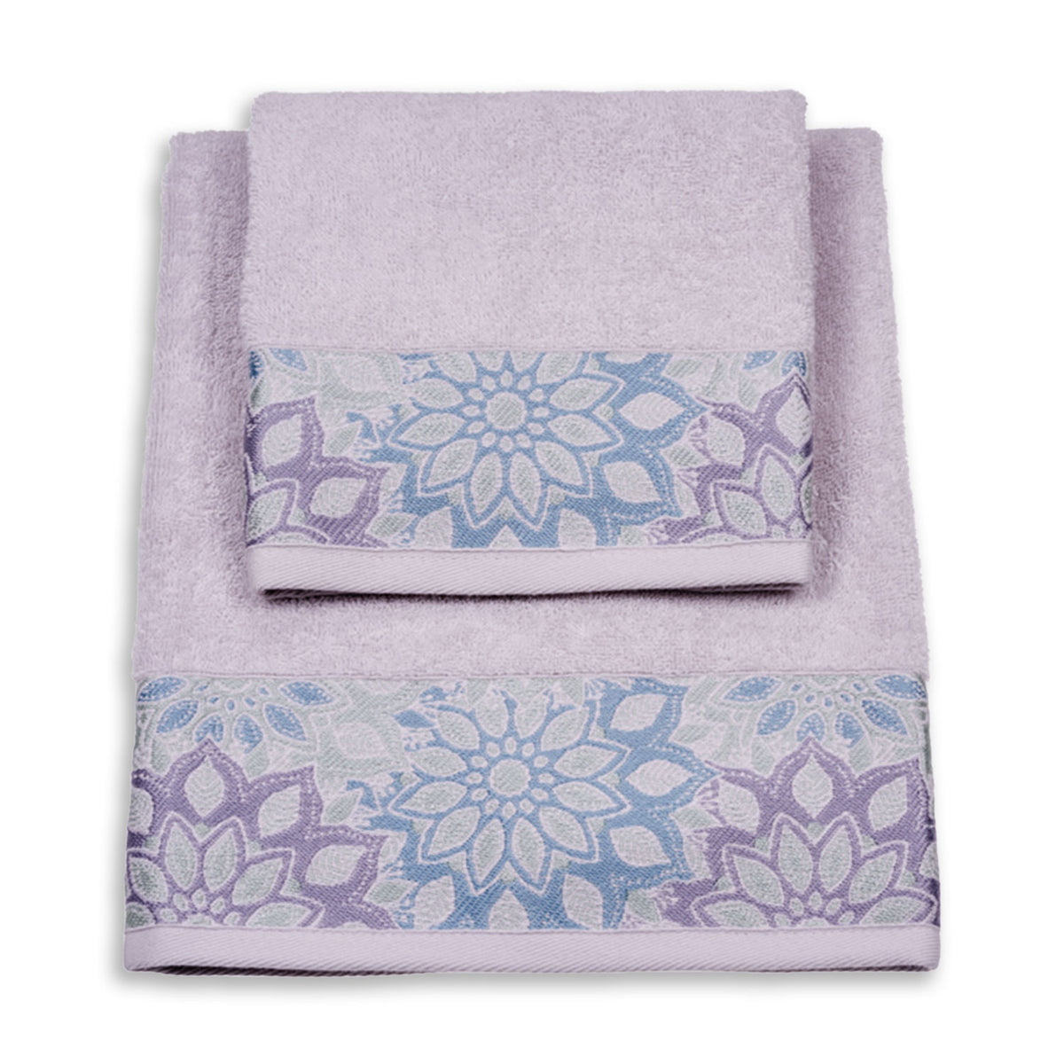 Vingi set asciugamani viso + ospite cotone Flowers 