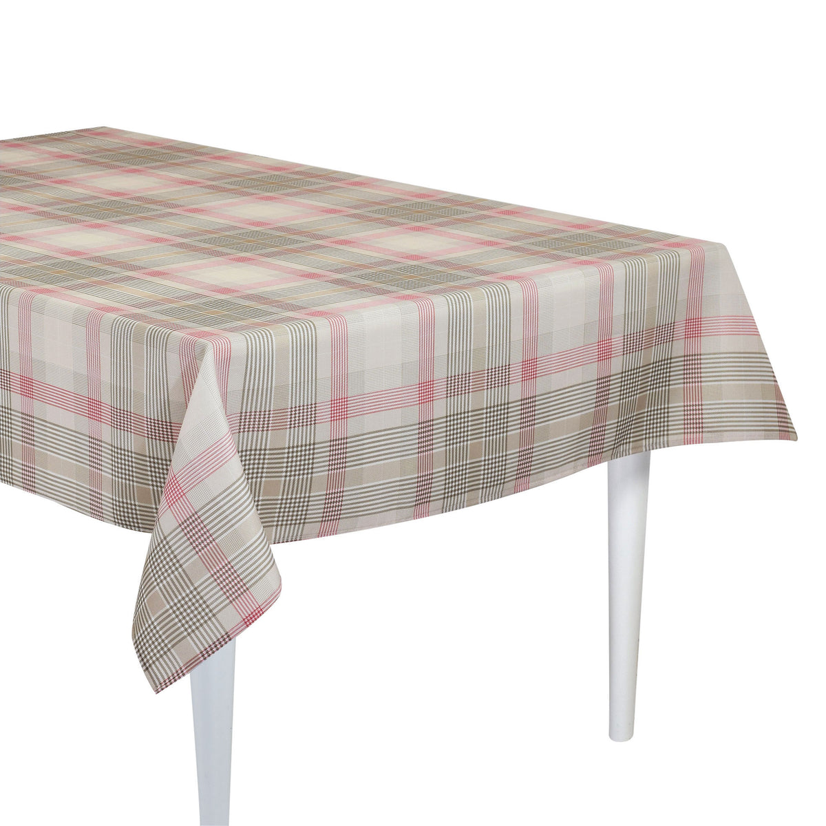 Tovaglia Sommaruga Francy dis.02 rettangolare principe di galles beige/rosso
