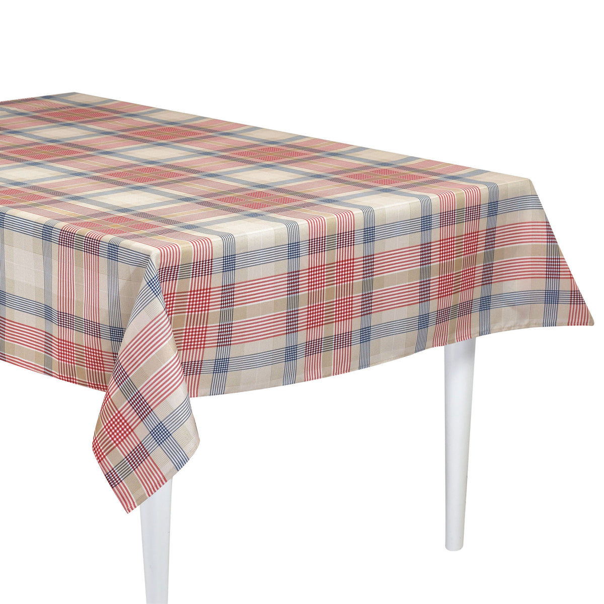 Tovaglia Sommaruga Francy dis.03 rettangolare principe di galles beige/blu