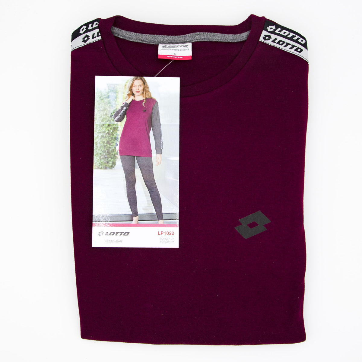 Pigiama donna Lotto LP1022 caldo cotone bordeaux