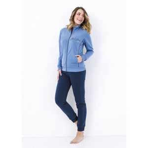 Tuta donna invernale Il granchio GA6003 felpata aperta blu denim
