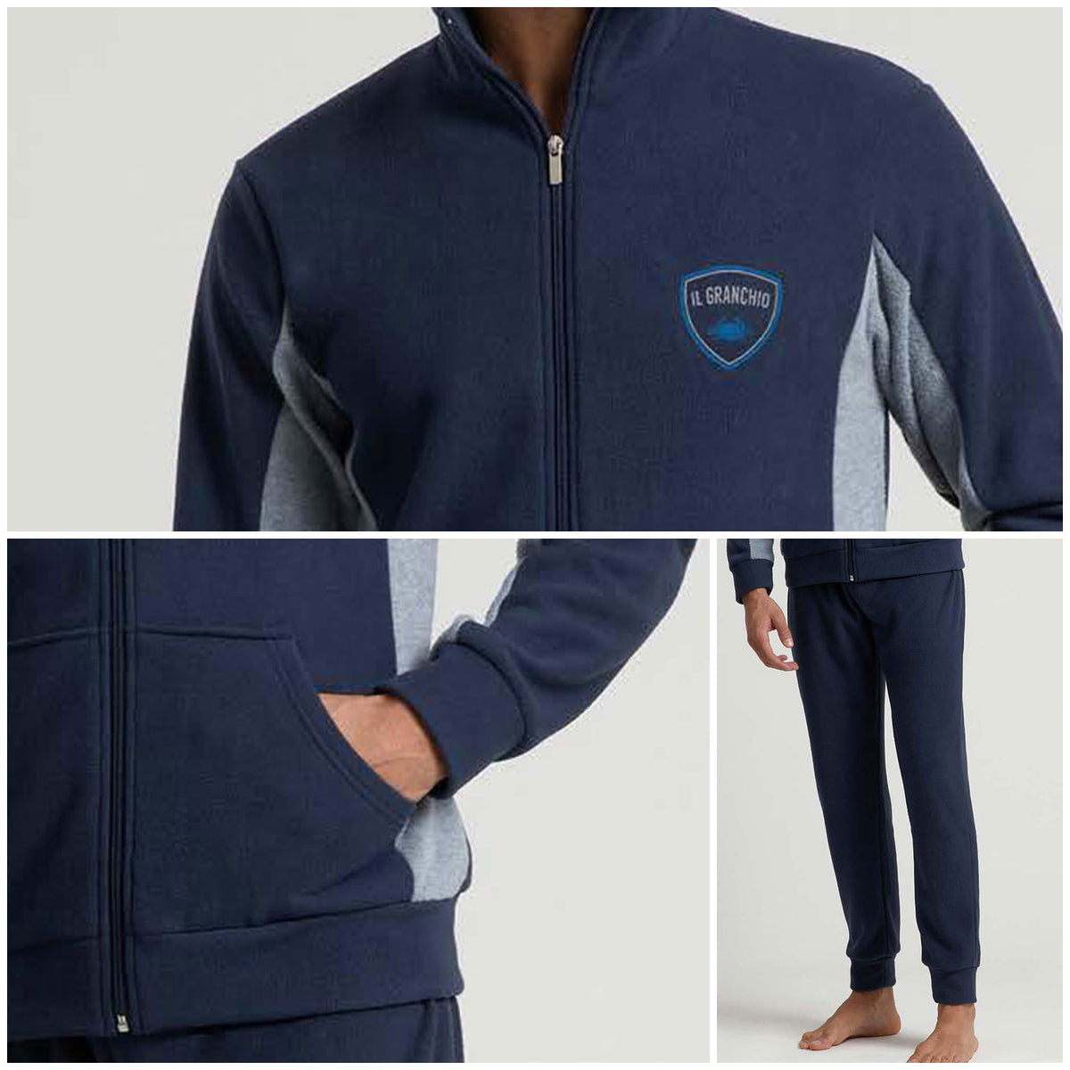 Tuta uomo full zip in Pile il granchio GA2013
