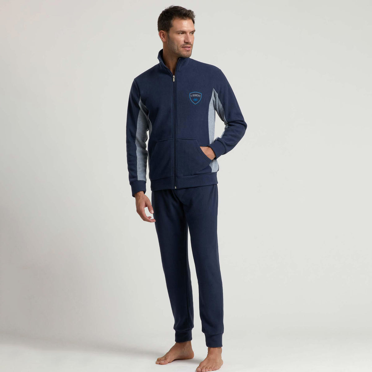 Tuta uomo full zip in Pile il granchio GA2013