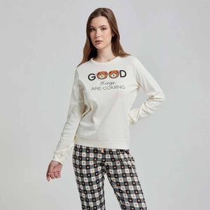 Pigiama donna orsetti 3D in caldo cotone Pompea Galles 