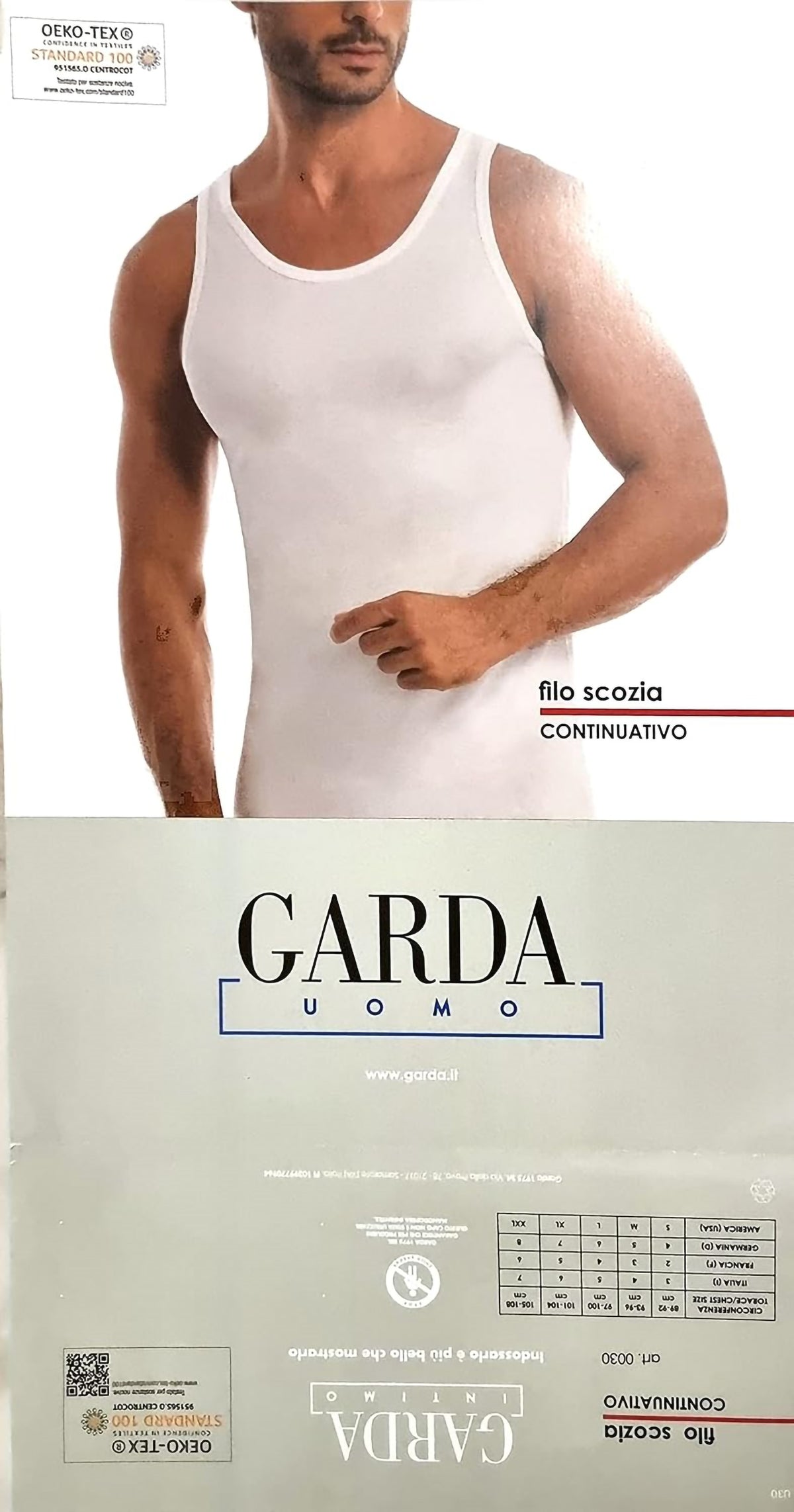 Canotta Spalla Larga Uomo 100% Filo di Scozia Garda 0030