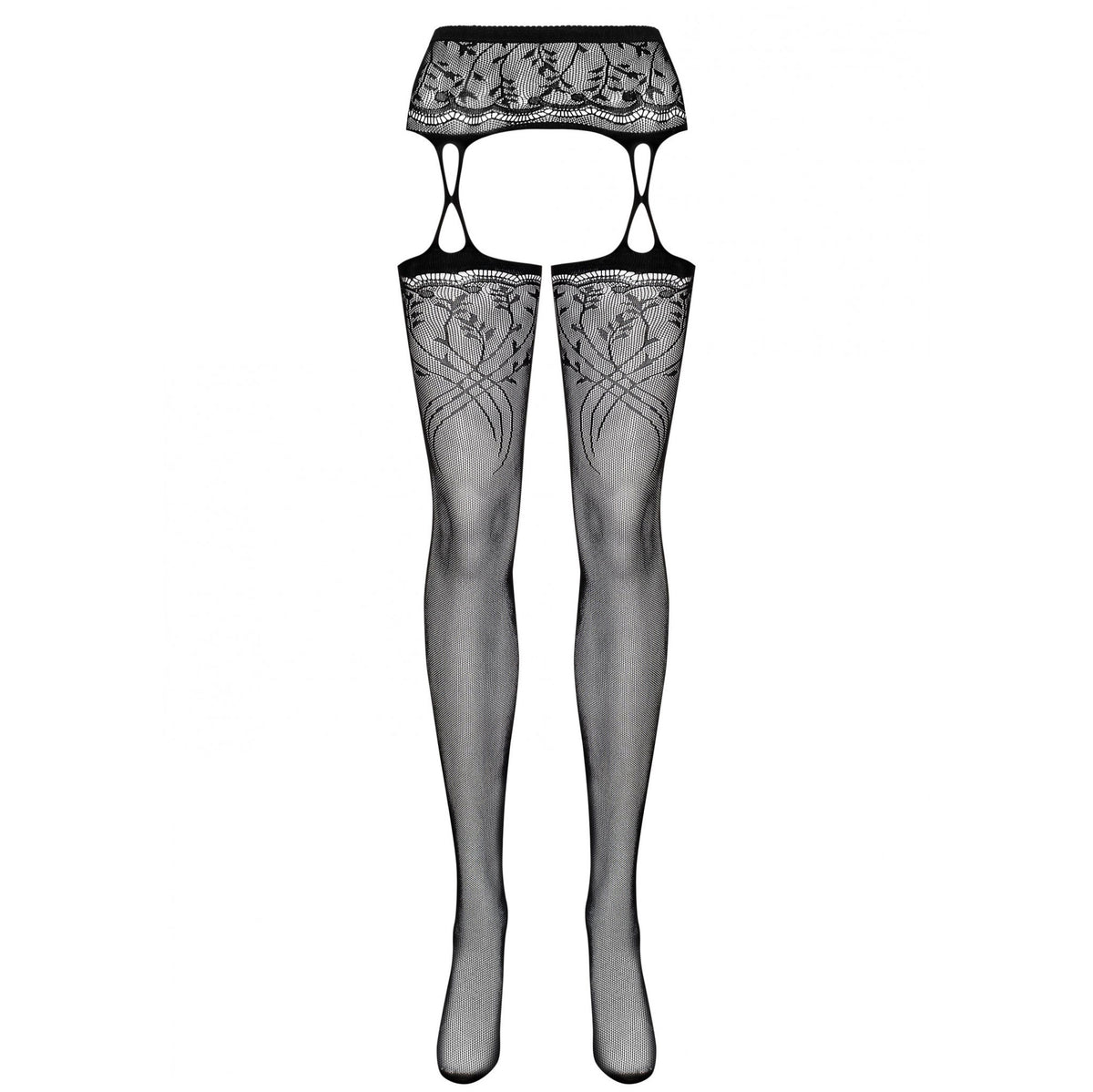 Sexy collant reggicalze Obsessive Garter stockings S206 a rete nero