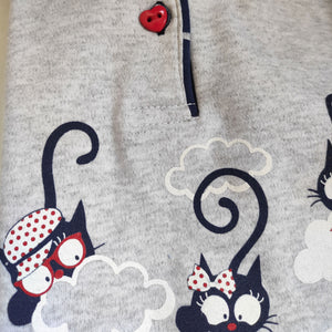 Pigiama caldo cotone bimba gatti Gary H10003 neonata 