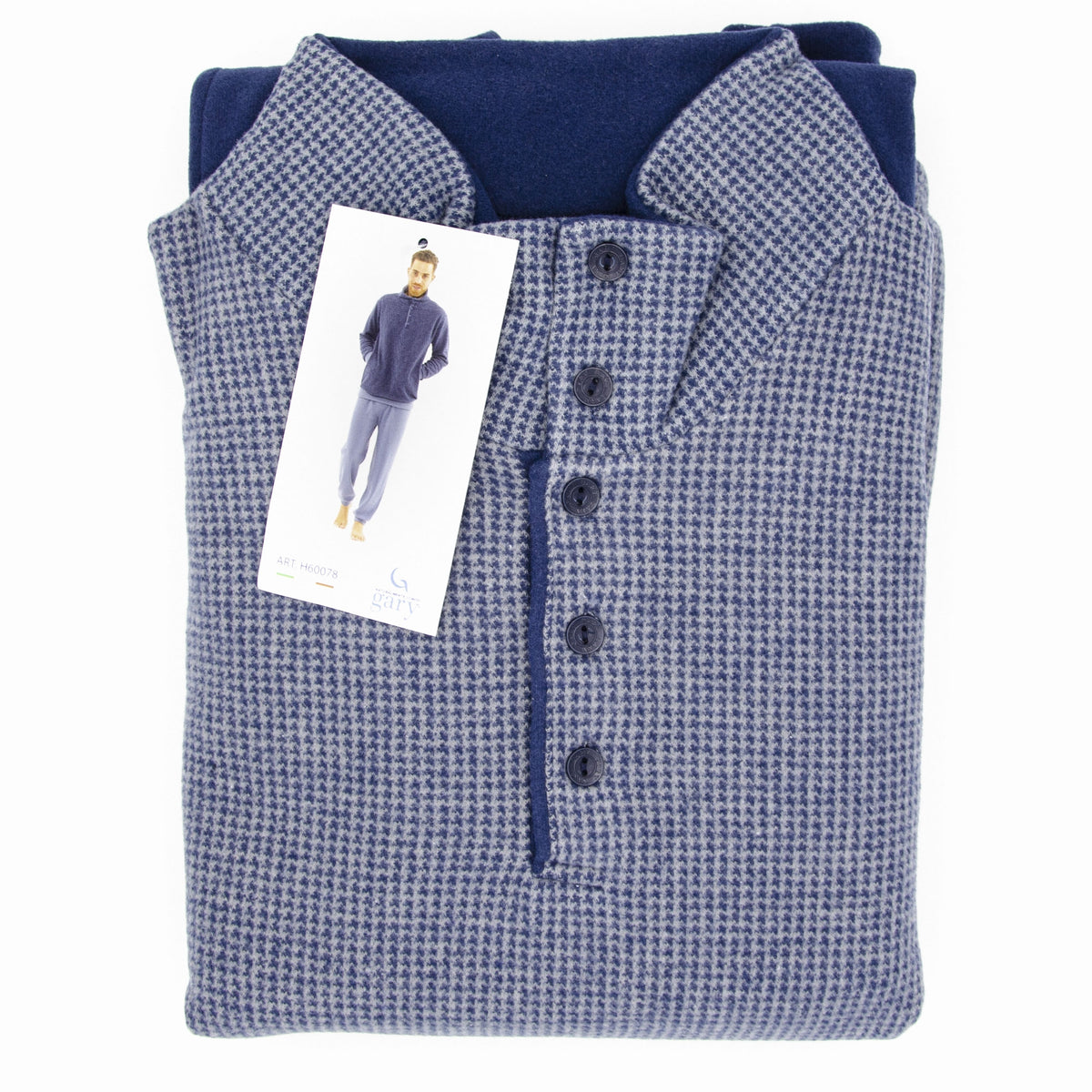 Pigiama uomo Gary H60078 punto milano collo alto