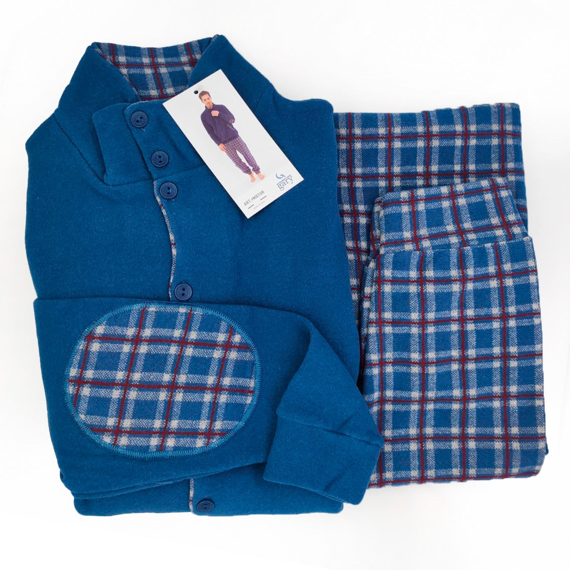 Pigiama uomo Gary H60108 punto milano aperto stile giacca collo alto
