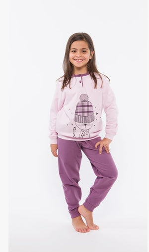 Pigiama bambina Gary H20035 in cotone felpato