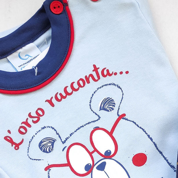 Pigiama Gary Neonato H10015 caldo cotone interlock orsacchiotto